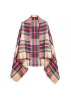 Rosewe Plaid Design Tassels Decorated Woman Scarf