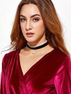 Shein Black And White Velvet Lace Choker Necklace