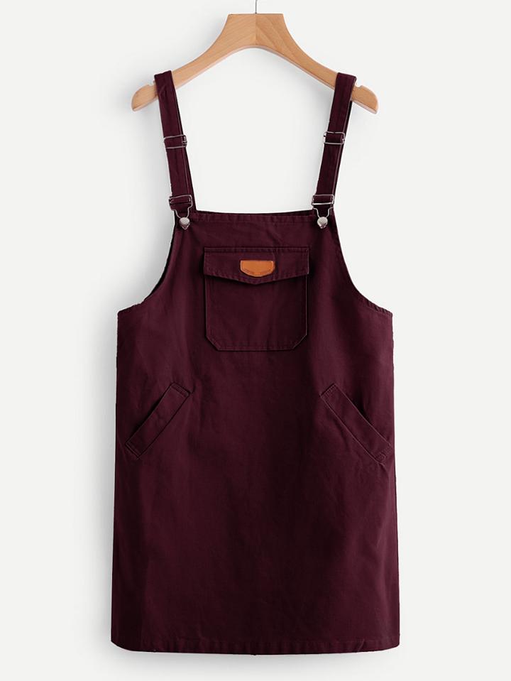Shein Patch Pocket Pinafore Dress