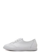 Shein White Round Toe Lace-up Top Slip-on Sneakers