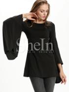 Shein Black Bell Sleeve T-shirt