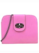 Shein Folded Turnlock Strap Chain Bag - Pink