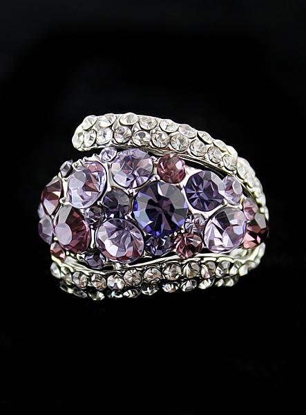 Shein Purple White Diamond Silver Ring