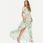 Shein Button Up V Neck Floral Maxi Dress