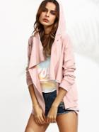 Shein Asymmetric Button Up Hooded Jacket