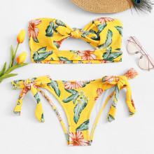 Shein Cut-out Floral Bikini Set