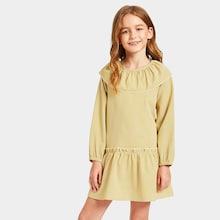 Shein Girls Ruffle Hem Plaid Dress