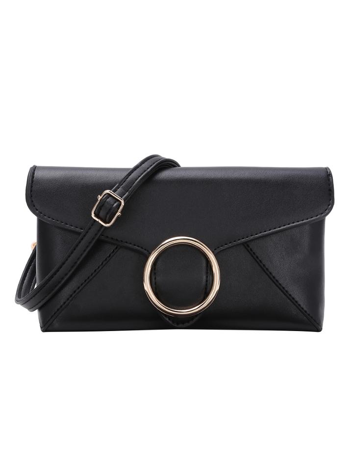 Shein Oversized Ring Lock Flap Shoulder Bag