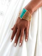 Shein Geometric Rhinestone Decorated Layered Bracelet