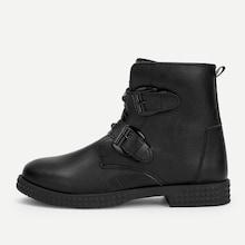 Shein Men Studded Decor Double Buckle Boots