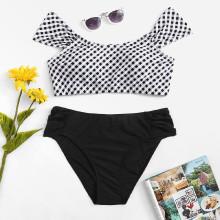 Shein Plus Gingham Bikini Set