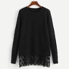 Shein Lace Contrast Solid Jumper