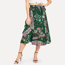 Shein Flounce Hem Wrap Skirt