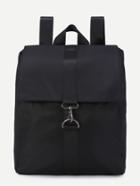 Shein Black Nylon Strap Buckle Flap Backpack