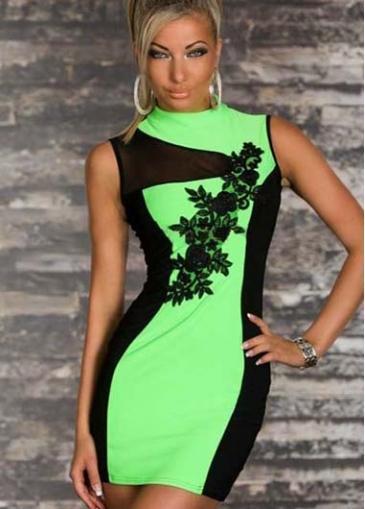 Rosewe Novelty Color Blocking Sleeveless Sheath Dress For Girls
