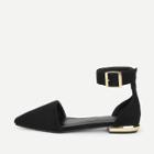 Shein Pointed Toe Ankle Strap Suede Flats