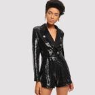 Shein Double Breasted Sequin Blazer Romper
