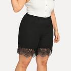 Shein Plus Contrast Lace Solid Shorts