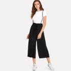 Shein Knot Front Pocket Side Pinafore Pants