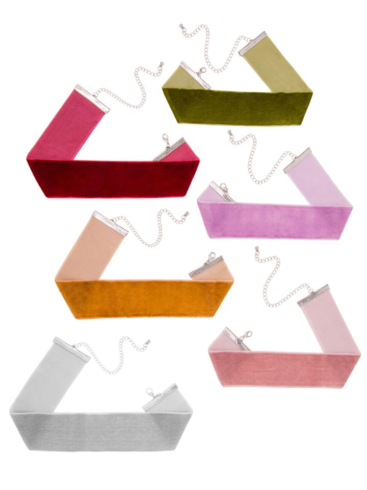 Shein 6 Pcs Velvet Choker Necklaces