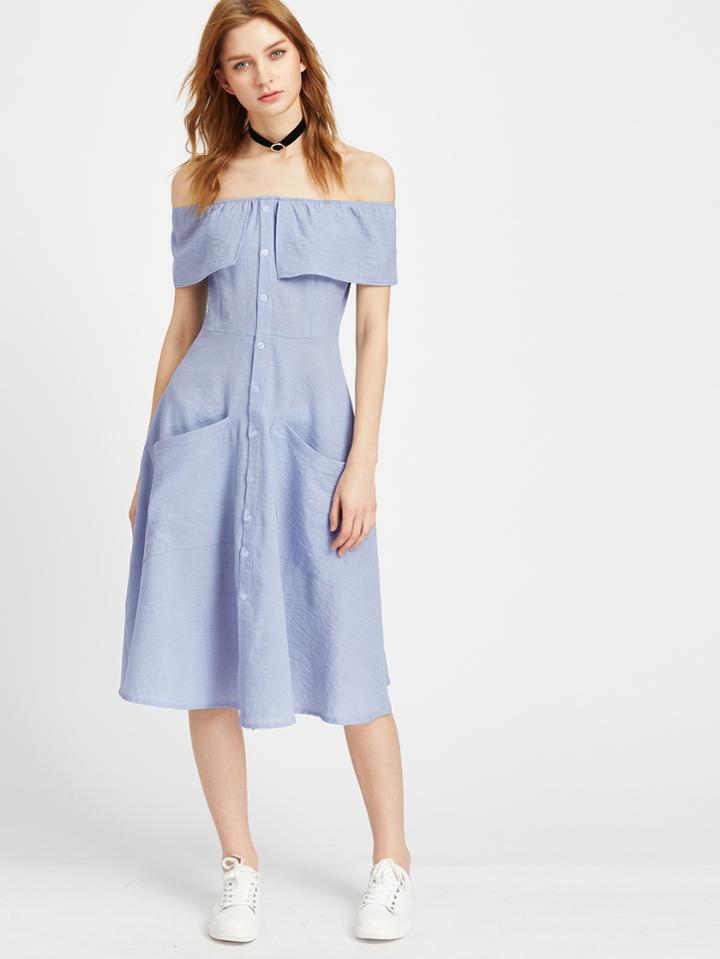 Shein Off Shoulder Flounce Layered Dress