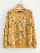 Shein Flower Print Sweatshirt
