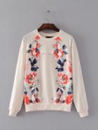 Shein Flower Print Raglan Sleeve Sweatshirt