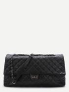 Shein Black Quilted Shoulder Bag With Chain