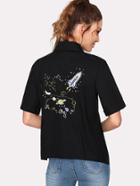 Shein Galaxy Embroidered Shirt