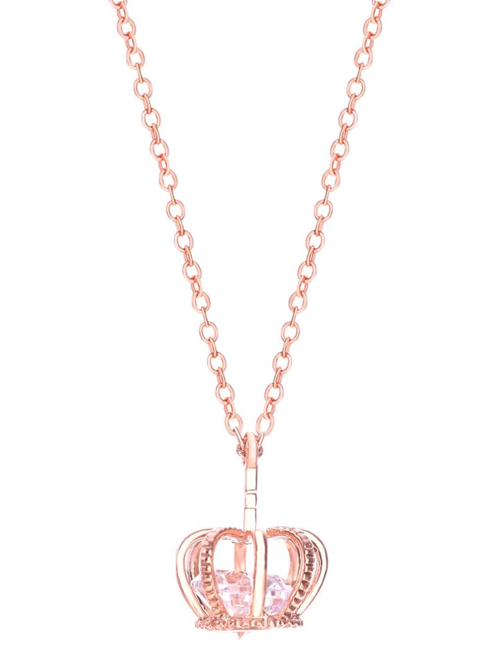 Shein Rose Gold Crown Shaped Pendant Necklace