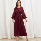 Shein Gathered Sleeve Drawstring Waist Hijab Dress