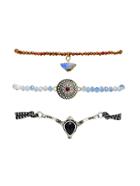 Shein Faux Diamond Detail Beaded Bracelet Set