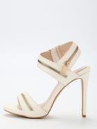 Shein Zipper Embellished Strappy Sandals - Beige