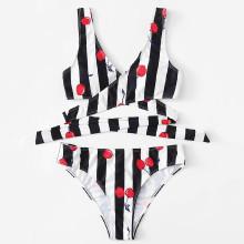 Shein Striped-wrap Bikini Set