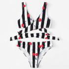 Shein Striped-wrap Bikini Set