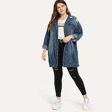 Shein Plus Button Up Longline Jacket