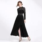 Shein Hollow Out Split Side Pleated Dress