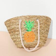Shein Pineapple Pattern Straw Bag