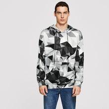 Shein Men Pocket Front Drawstring Color Block Hoodie