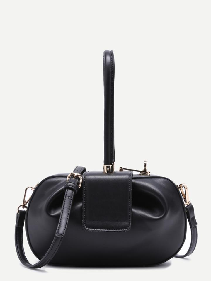 Shein Black Pumpkin Design Pu Handbag With Strap