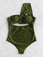 Shein Cutout Front One Shoulder Swimsuit