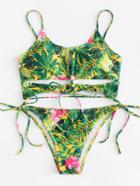 Shein Jungle Print Tie Side Bikini Set