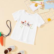 Shein Girls Cat Print Tunic Tee