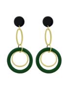 Shein Green Circle Colorful Resin Party Big Hanging Earrings For Women