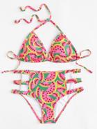 Shein Ladder Cut Out Self Tie Bikini Set