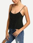 Shein Black Spaghetti Strap Lace Insert Cami Top