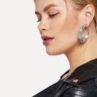 Shein Open Wide Textured Hoop Earrings