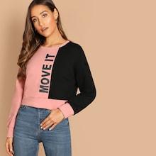 Shein Drop Shoulder Color-block Pullover