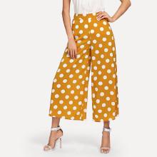 Shein Polka Dot Zip Side Wide Leg Pants