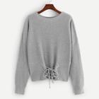 Shein Drop Shoulder Lace-up Front Sweater